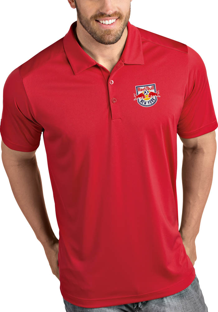 Antigua New York Red Bulls Mens Red Tribute Short Sleeve Polo, Red, 100% POLYESTER, Size 2XL