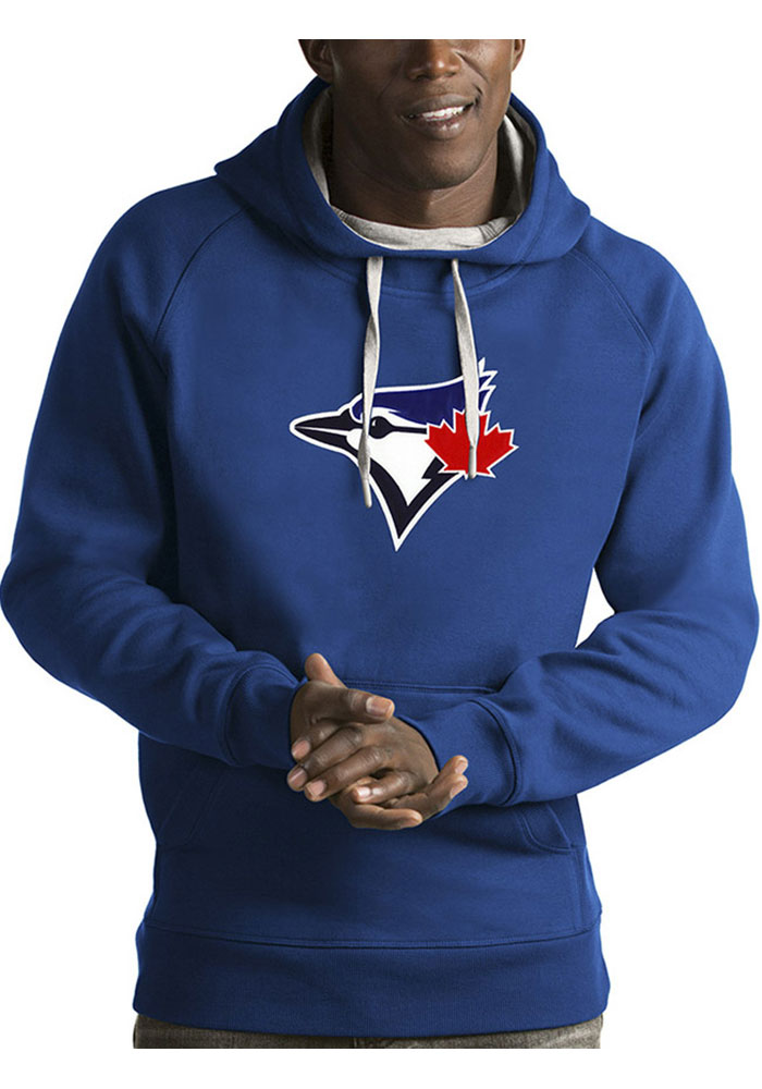 Antigua Toronto Blue Jays Mens Blue Victory Long Sleeve Hoodie, Blue, 52% COT / 48% POLY, Size L