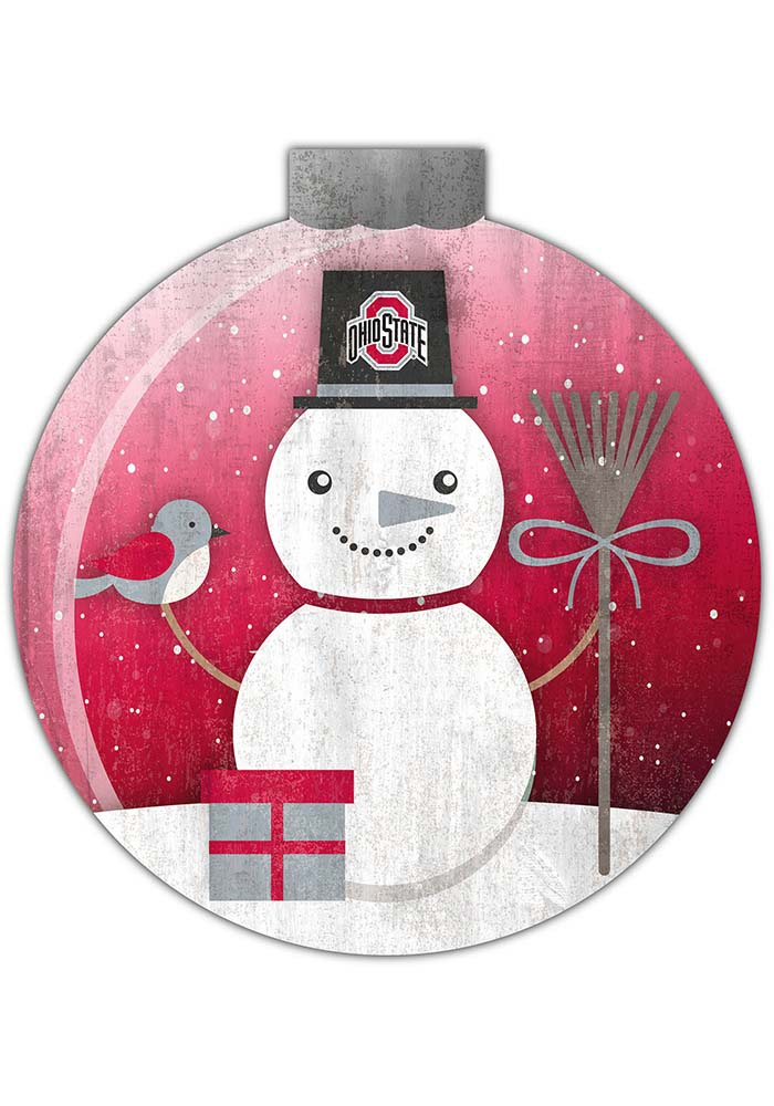 Ohio State Buckeyes Snowglobe 12 Inch Sign, Red, Size NA