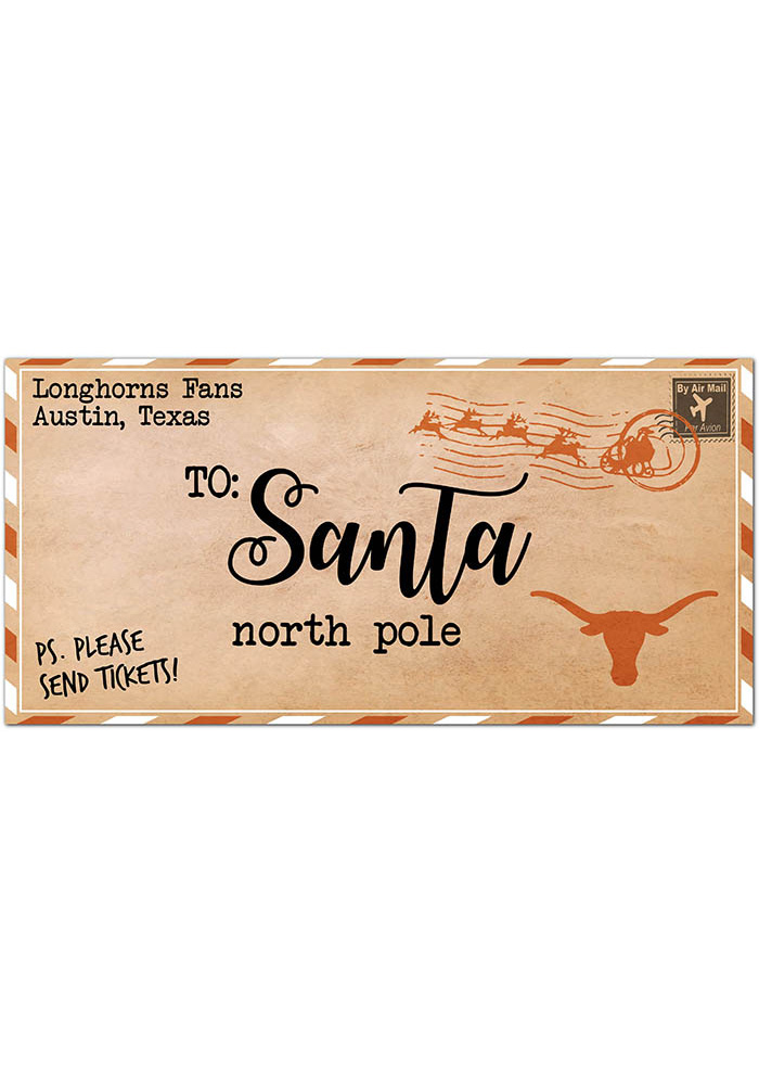 Texas Longhorns To Santa Sign, Burnt Orange, Size NA