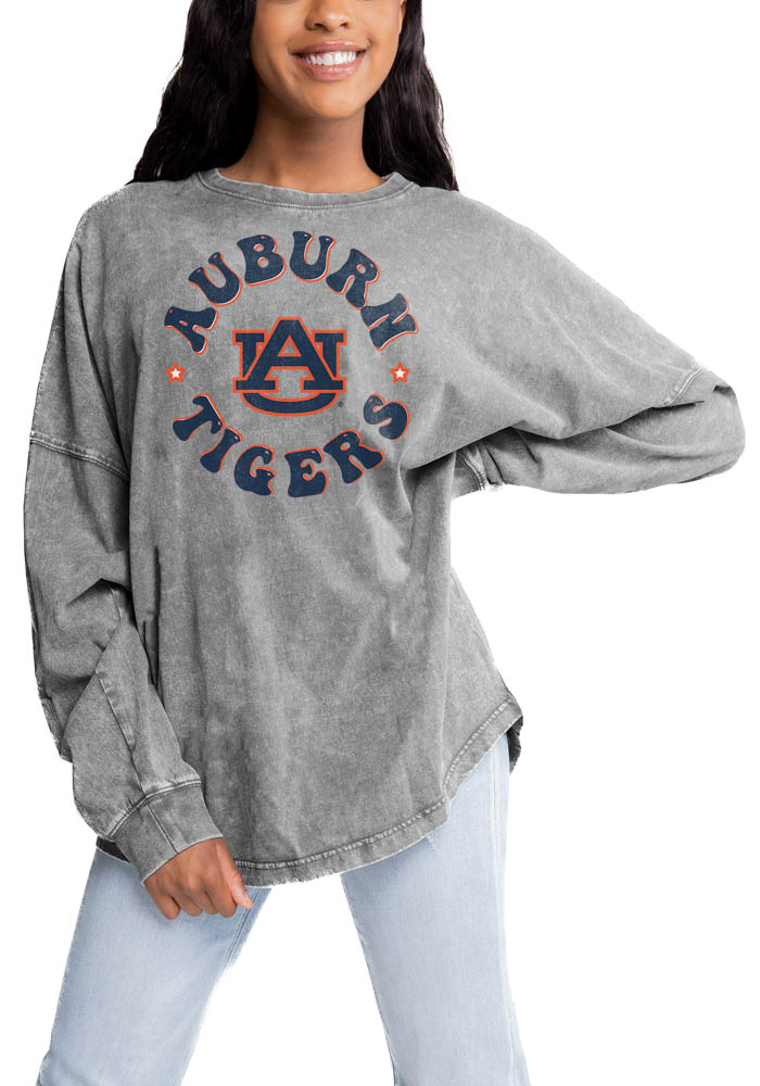 Gameday Couture Auburn Tigers Womens Grey Faded Wash LS Tee, Grey, 100% COTTON, Size XL