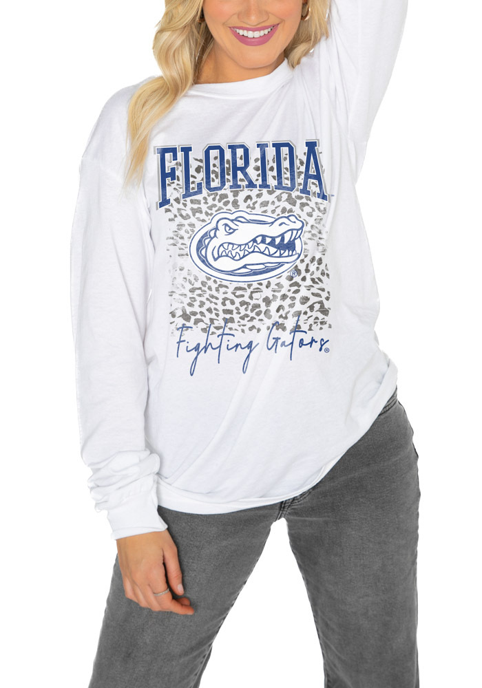 Gameday Couture Florida Gators Womens White Wild Game LS Tee, White, 50% COTTON / 50% POL, Size XL