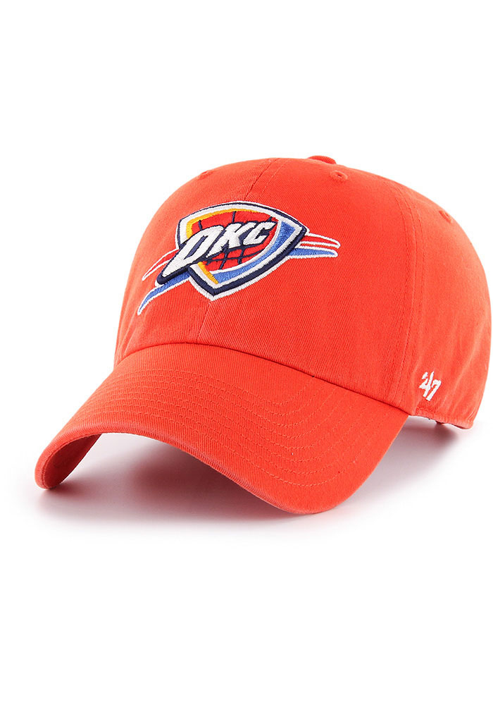 47 Oklahoma City Thunder Clean Up Adjustable Hat - Orange, Orange, COTTON, Size ADJ