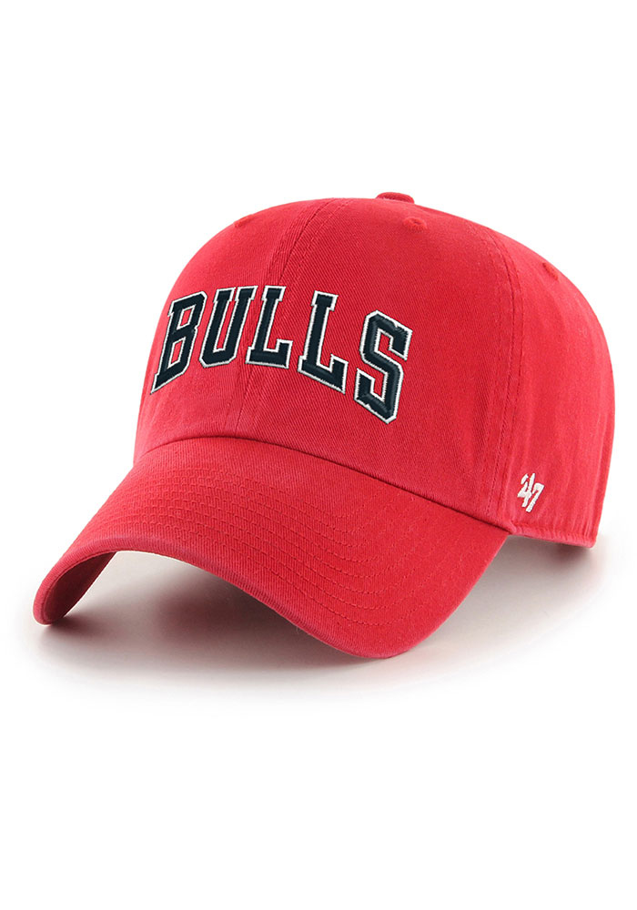 47 Chicago Bulls Script Clean Up Adjustable Hat - Red, Red, COTTON, Size ADJ