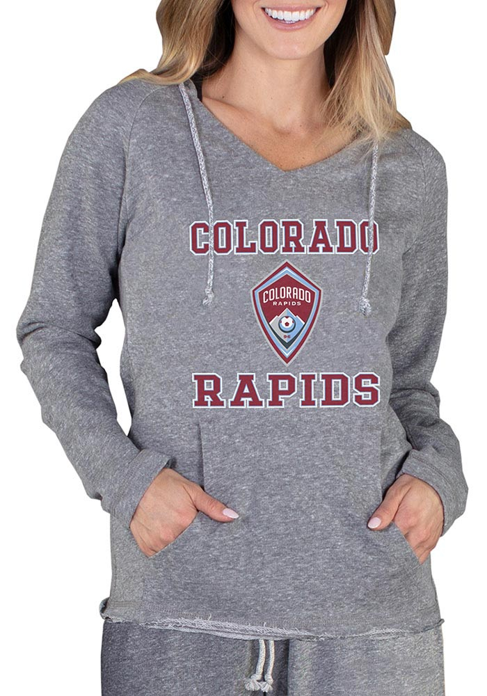 Concepts Sport Colorado Rapids Womens Grey Mainstream Terry Hooded Sweatshirt, Grey, 50 POLY/38 COT/12 RAY, Size XL