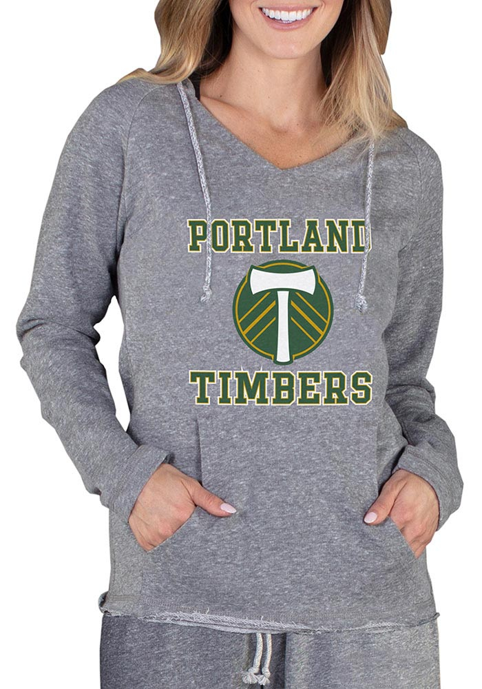 Concepts Sport Portland Timbers Womens Grey Mainstream Terry Hooded Sweatshirt, Grey, 50 POLY/38 COT/12 RAY, Size XL