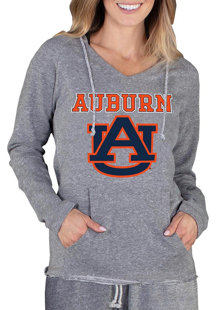 Concepts Sport Auburn Tigers Womens Grey Mainstream Terry Hooded Sweatshirt, Grey, 50 POLY/38 COT/12 RAY, Size XL