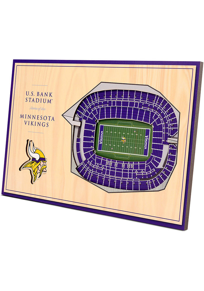 Minnesota Vikings 3D Desktop Stadium View Purple Desk Accessory, Purple, WOOD, Size NA