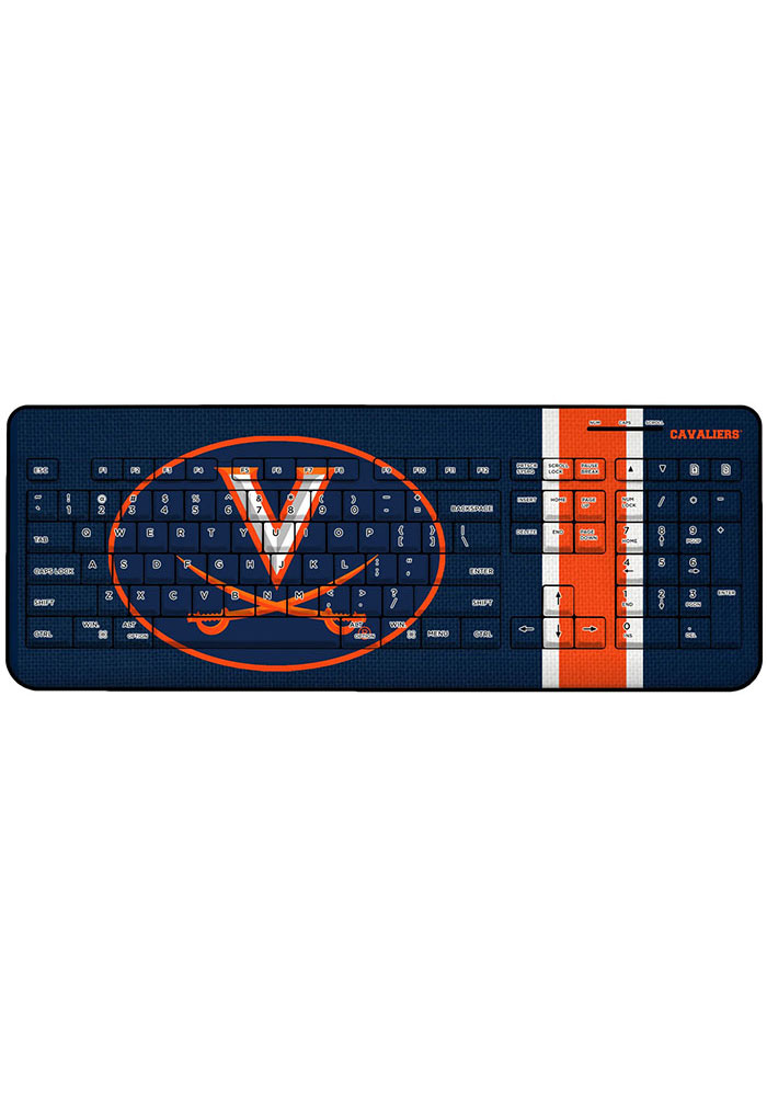 Virginia Cavaliers Stripe Wireless USB Keyboard Computer Accessory, Orange, Size NA