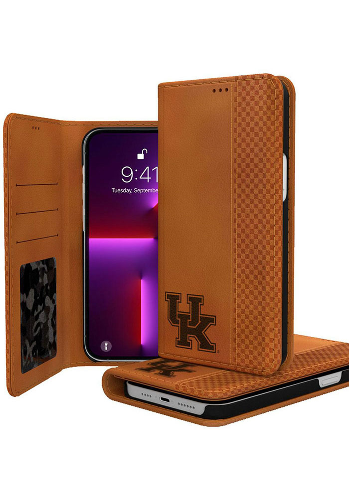 Kentucky Wildcats iPhone Woodburned Folio Phone Cover, Brown